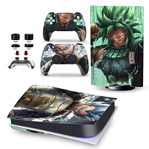 MaD Vision® Set de Skins para PS5: Dragon Ball Super Versión Standard/Disc + 5 Pares de Aiming Rings | Película de Vinilo 100% Adhesiva, Resistente a Arañazos y Compatible con Playstation 5