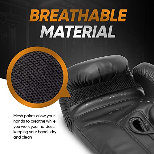 MADGON Guantes de Boxeo Hechos del Mejor Material para Larga Durabilidad – Guantes de Kick Boxing, Guantes de Artes Marciales, Guantes MMA y Sparring - Óptima Absorción de Impactos – Bolsa Incluida