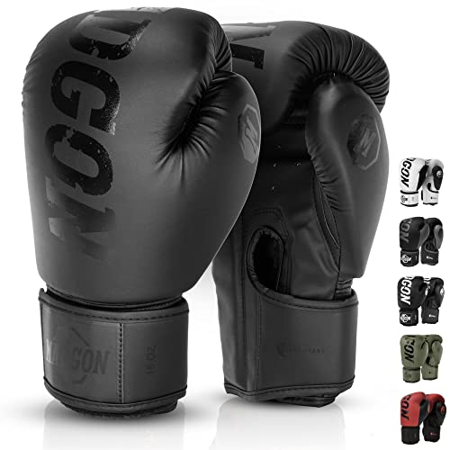 MADGON Guantes de Boxeo Hechos del Mejor Material para Larga Durabilidad – Guantes de Kick Boxing, Guantes de Artes Marciales, Guantes MMA y Sparring - Óptima Absorción de Impactos – Bolsa Incluida