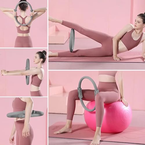 MAGIC SELECT Aro de Pilates para Entrenamiento - Anillo de Yoga con Doble Asa – Círculo Pilates Fitness de Resistencia y Flexibilidad - Aro mágico para piernas y Brazos.