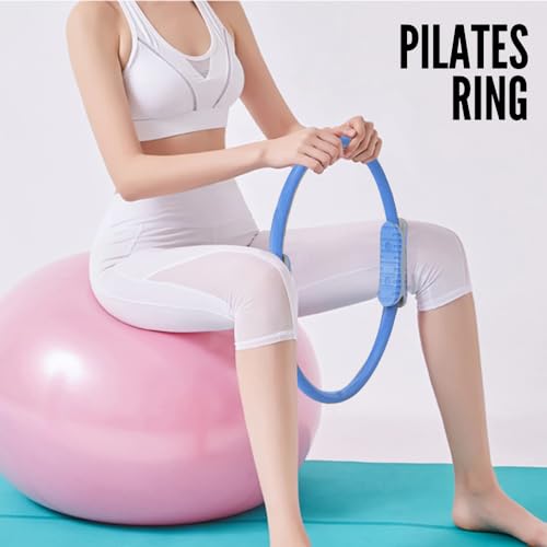 MAGIC SELECT Aro de Pilates para Entrenamiento - Anillo de Yoga con Doble Asa – Círculo Pilates Fitness de Resistencia y Flexibilidad - Aro mágico para piernas y Brazos.