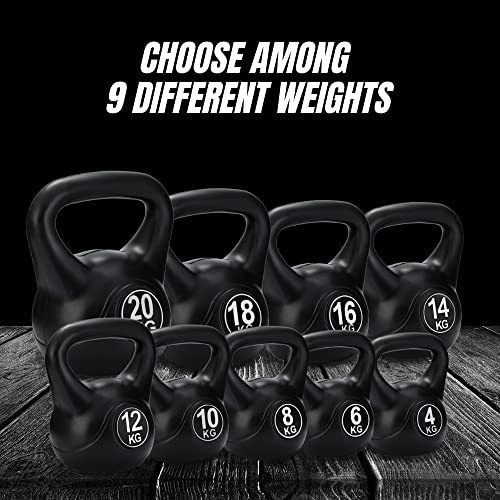 MAGIC SELECT Pesa Rusa de 12kg. Pesa Kettlebell de Hormigón con Mango Ergonómico. Mancuerna Kettlebell para Entrenamiento Muscular en Casa y Gimnasio.