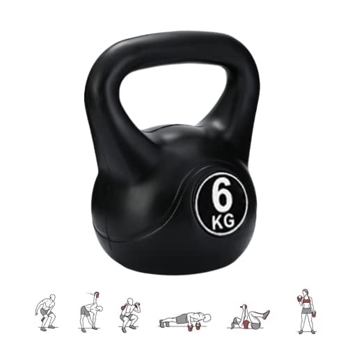 MAGIC SELECT Pesa Rusa de 6kg. Pesa Kettlebell de Hormigón con Mango Ergonómico. Mancuerna Kettlebell para Entrenamiento Muscular en Casa y Gimnasio.