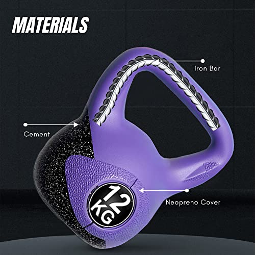 MAGIC SELECT Pesa Rusa de 8 kg. Pesa Kettlebell de Hormigón con Mango Ergonómico. Mancuerna Kettlebell para Entrenamiento Muscular en Casa y Gimnasio.