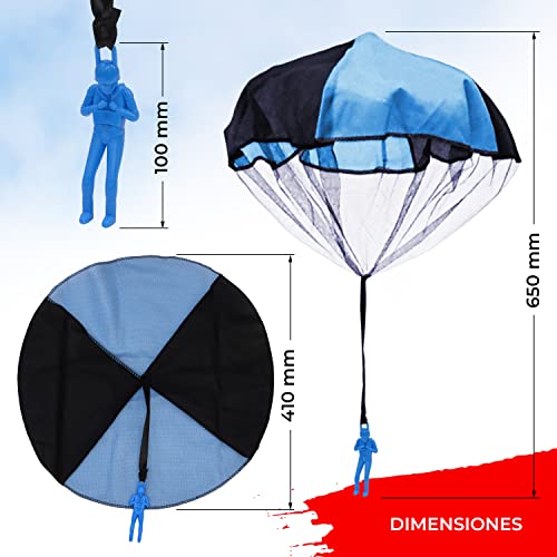 Magicat Paracaídas de Juguete Premium I Set de 5 Paracaidistas I Juguetes voladores para lanzar a Mano al Aire Libre I Juegos de Vuelo niños y niñas