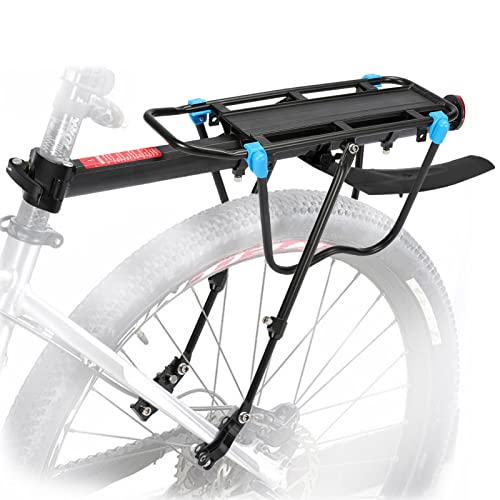 MAIKEHIGH Portabultos Bicicleta Trasero Carga 50KG, Liberación Rápida Ajustable Portaequipajes Bici Estante Tija De Sillín con Guardabarros Reflector para Ciclismo Montaña Equipaje Deporte