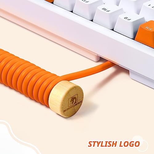 MAMBASNAKE RC03 Keyboard Cable Winder - Fixed Rod de Cable Teclado Espiral Custom - Enrollador de Cable Espiral Bambú - Barra Administración de Cable de Teclado Gaming - Barra Peso de Cable Aviador