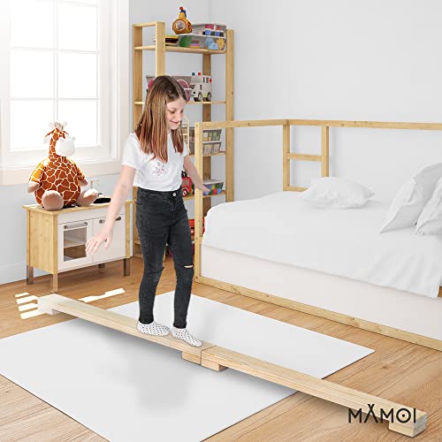 MAMOI® Barra de Equilibrio Gimnasia (200 cm) | Barras Gimnasia artistica en casa | Barras de Gimnasia Antideslizante | Barra Fija Gimnasia artistica | 100% Eco