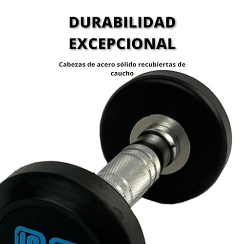 Mancuernas Redondas, Pesas para Ejercicio en Casa o Entrenar en Gimnasio, para Crossfit, Musculación y Entrenamiento Funcional, Mancuerna para Fitness, HIT - 10 Kg