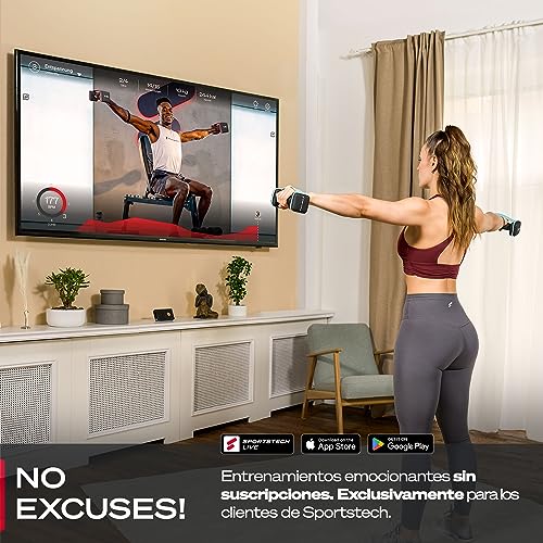 Mancuernas SPORTSTECH con correa | 7 pares de mancuernas, pesos: 1, 1.5, 2, 2.5, 3, 4, y 5 kg | Mancuernas para adultos y niños | Fitness en casa y al aire libre | AH100 (1 Kilogramo)