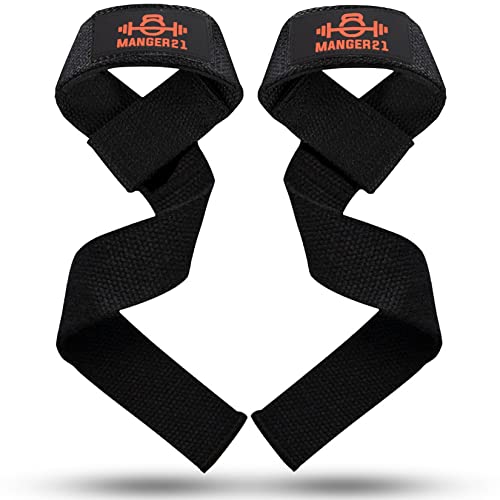 MANGER21 - Straps Accesorios para Gimnasio Lifting Cinta de Agarre Y Acolchado De Neopreno - Straps Gym Agarraderas Hombre y Mujer para Levantamiento de Pesas Correas Powerlifting