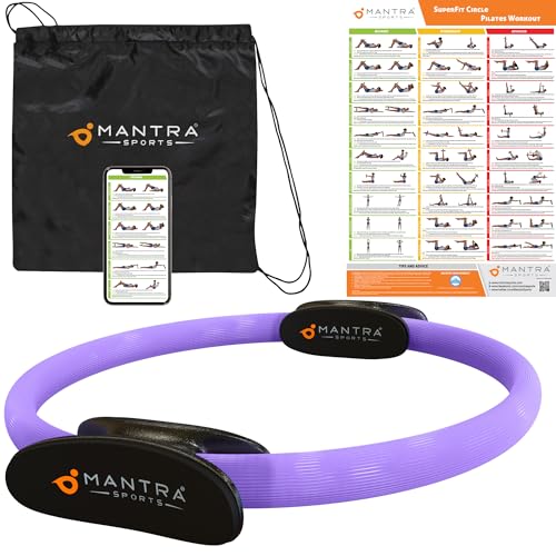 MANTRA SPORTS Aro Pilates - Anillo de Pilates Resistencia - Círculo Mágico aparatos para Hacer Ejercicio casa para Abdominales, piernas - los Muslos Internos y Externos – Mejora Fitness y Postura