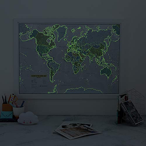 Maps International Mapamundi fluorescente - Ideal para el cuarto de los niños - 84,1 cm x 59,4 cm