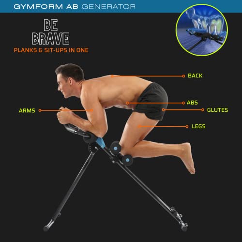 Maquina Abdominales GYMFORM AB Generator, Ejercita Todo el Cuerpo, Entrenamiento Funcional de Abdominales, Brazos, Piernas, Cardio + Fitness (AB Generator)