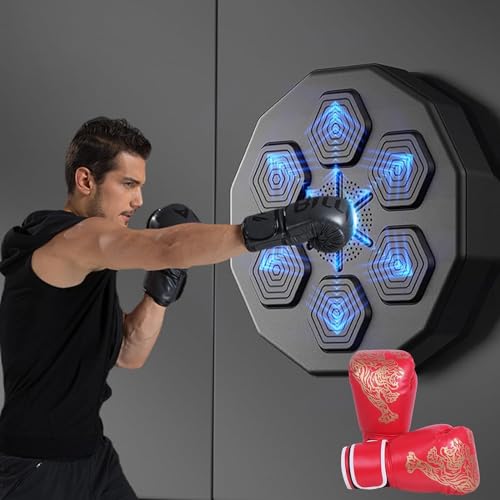 Máquina de boxeo musical, montaje en pared, entrenamiento inteligente de boxeo, divertido juego de lucha para kickboxing, kárate, entrenamiento de gimnasio en casa, tamaño: máquina de boxeo, adulto