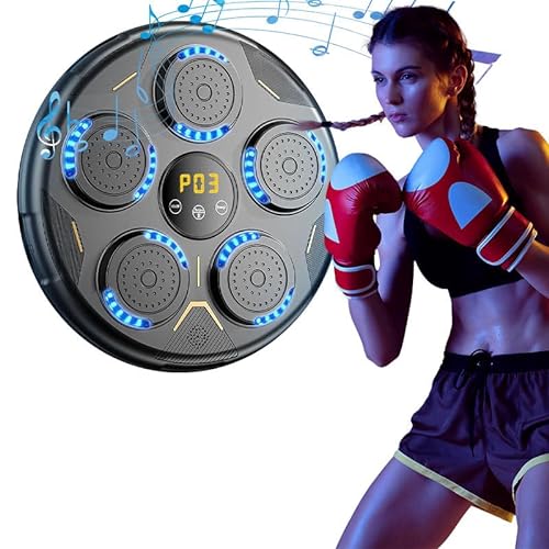 Máquina de Boxeo Musical, Smart Bluetooth Music Boxeador Electrónico, Dispositivo de Boxeo Electrónico Portátil de Pared en Casa, Regalo de Boxeo para Niños y Adultos (Solo máquina)