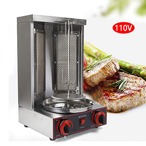 Máquina de gas Döner Kebab 220 V 3000 W Gas Vertical Broiler Shawarma Máquina Girar Döner Gyro Grill Máquina Eléctrica Kebab Grill Vertical Grill para Pollo, Cordero, Vacío, Cerdo