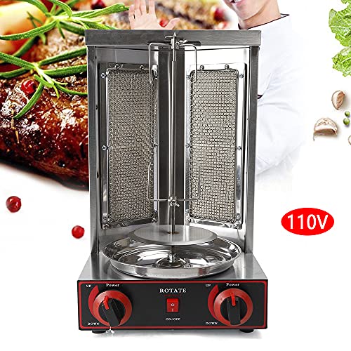 Máquina de gas Döner Kebab 220 V 3000 W Gas Vertical Broiler Shawarma Máquina Girar Döner Gyro Grill Máquina Eléctrica Kebab Grill Vertical Grill para Pollo, Cordero, Vacío, Cerdo