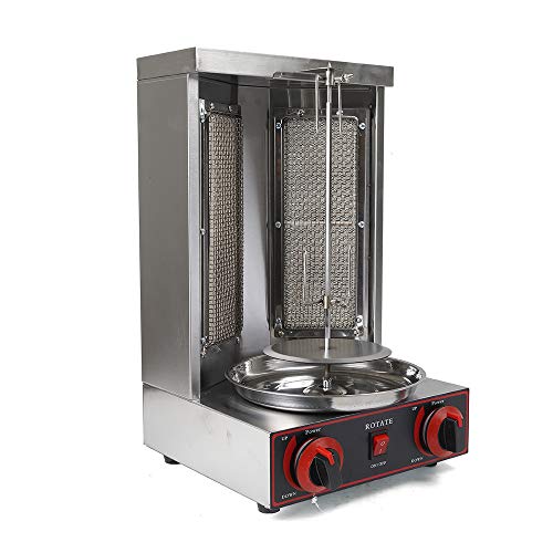 Máquina de gas Döner Kebab 220 V 3000 W Gas Vertical Broiler Shawarma Máquina Girar Döner Gyro Grill Máquina Eléctrica Kebab Grill Vertical Grill para Pollo, Cordero, Vacío, Cerdo