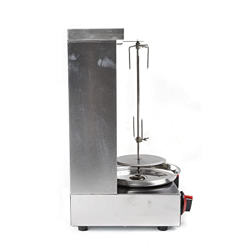 Máquina de Kebab Grill Con 2 Quemadores -3000 W 220V Gas Vertical Broiler Shawarma Máquina Girar Döner Gyro Grill Máquina Eléctrica Kebab Grill Vertical Grill Rotación de 360° Para Pollo Cordero Cerdo