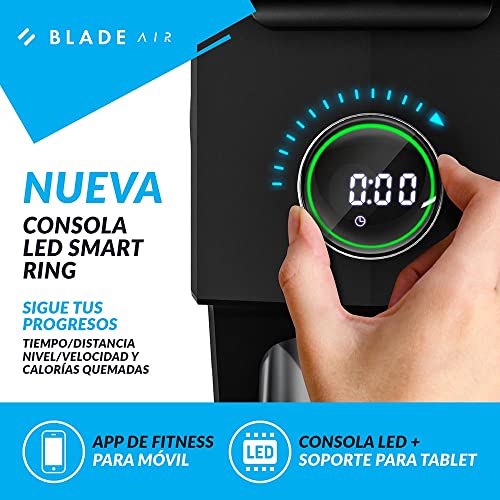 Máquina de Remo Blade Air de Bluefin Fitness/Kinomap/Máquinas de Remo para Casa/Plegable, Fácil de Guardar/Consola Digital LCD/App para Smartphone/Gimnasio Plegable para Casa