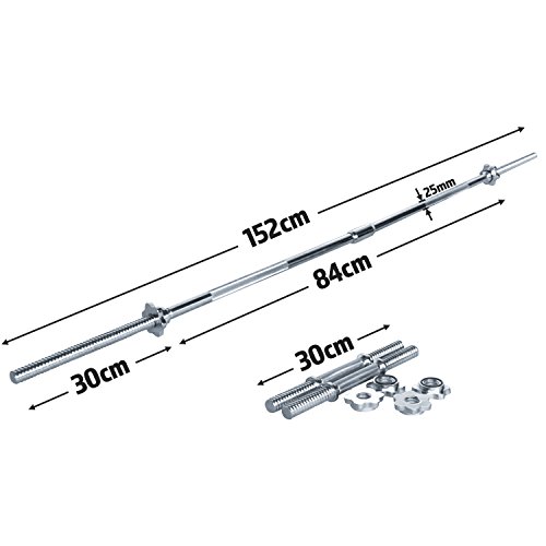 MARCY Juego de Pesas estándar de Hierro Fundido de 50 kg con Barra de 152 cm y Mancuernas Discos, Unisex Adulto, Plata, Talla única