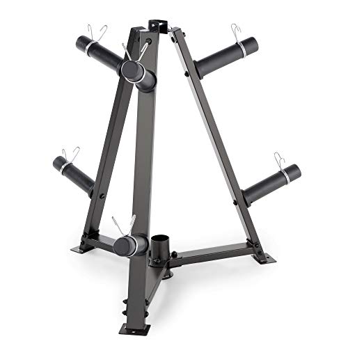 Marcy Organizador de 6 clavijas para árbol y barra vertical para placa de peso olímpico unisex para gimnasio en casa PT-5757, negro, talla única