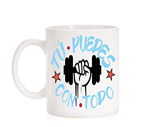 MardeTé Taza Tu Puedes con Todo. Taza de motivación de Regalo para superar Cada día. Deporte. Estudios. Oposiciones