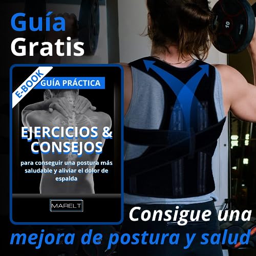 Marelt Corrector Postura Espalda con Faja Lumbar Ajustable - Corrector de Espalda Hombre y Mujer - Mantén tu Espalda Recta y Corrige tu Postura - Posture Corrector + E-Book Ejercicios Gratis (Medium)