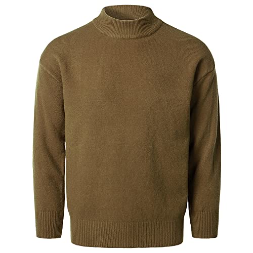 más terciopelo en el medio engrosado hombres abrigo hombres cuello redondo suéter cálido tops cuello alto manga larga suelto grueso suéter suéter suéter top suéter intersport tienda online, Verde