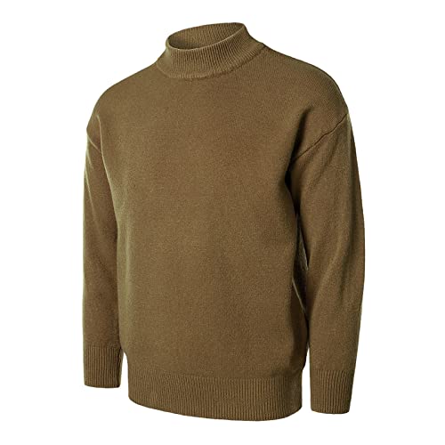 más terciopelo en el medio engrosado hombres abrigo hombres cuello redondo suéter cálido tops cuello alto manga larga suelto grueso suéter suéter suéter top suéter intersport tienda online, Verde