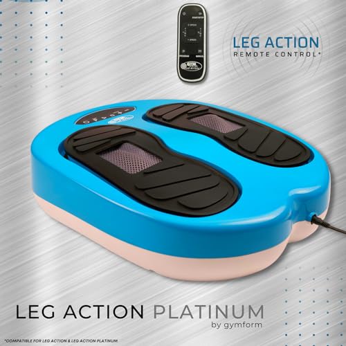 Masajeador de Pies y Piernas GYMFORM Leg Action Platinum (Nuevo) Masaje Shiatsu, Con Control Remoto, 10 Programas/20 velocidades para Mejorar la Circulación y Aliviar el Dolor (Platinum)