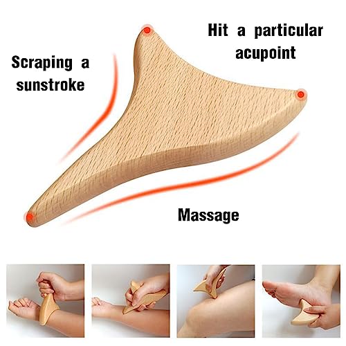 Masajeador Herramienta Gua Sha De Madera, Raspador De Mano Para Masaje Anti Celulitis Y Aliviar La Fatiga Muscular, Paleta Corporal Gua Sha (Tablero Triangular)