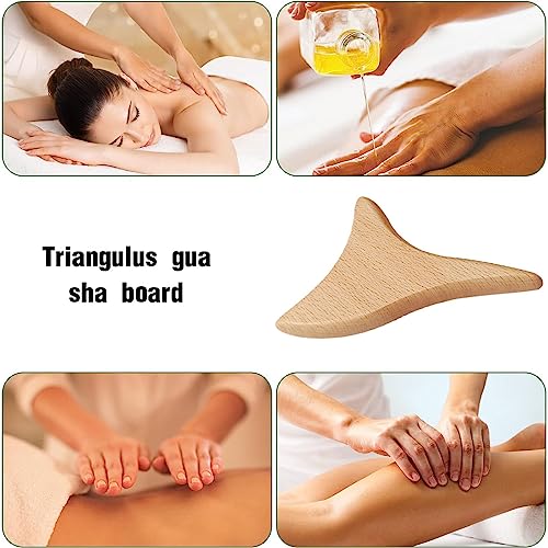 Masajeador Herramienta Gua Sha De Madera, Raspador De Mano Para Masaje Anti Celulitis Y Aliviar La Fatiga Muscular, Paleta Corporal Gua Sha (Tablero Triangular)