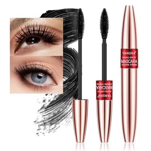 Mascara, 4D Silk Fiber Eyelash Mascara, con Fibras de Seda, Máscara de Larga Duración para Definición y Volumen, Volumen y Longitud, Extensiones De Pestañas, A Prueba de Manchas