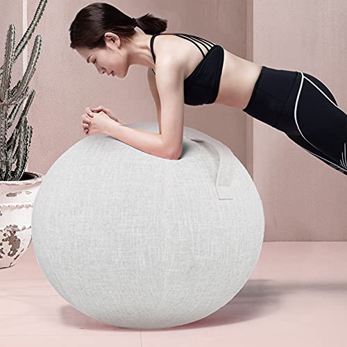 Matedepreso Funda para pelota de yoga, transpirable, con mango, antiarañazos, 55, 65, 75 cm, color beige, tamaño: 65 cm)