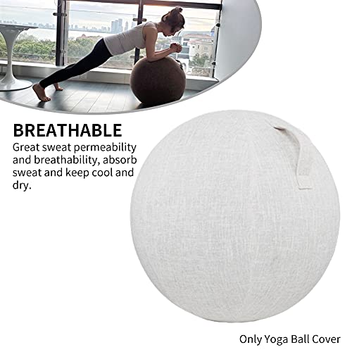 Matedepreso Funda para pelota de yoga, transpirable, con mango, antiarañazos, 55, 65, 75 cm, color beige, tamaño: 65 cm)