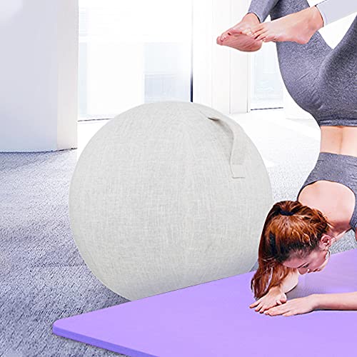 Matedepreso Funda para pelota de yoga, transpirable, con mango, antiarañazos, 55, 65, 75 cm, color beige, tamaño: 65 cm)