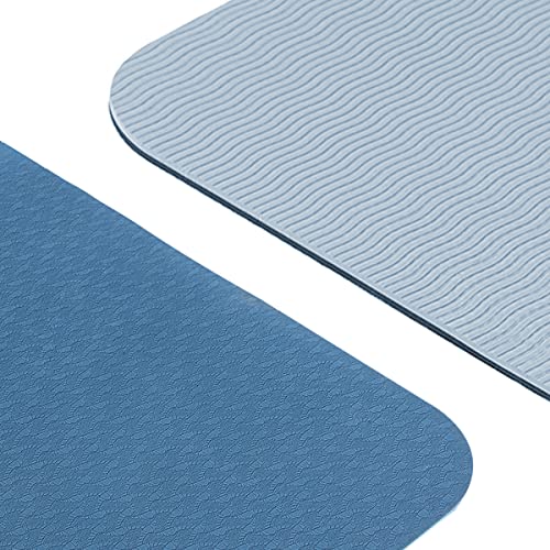 MAXYOGA® Esterilla Doblable para Yoga Colchoneta Yoga Mat Antideslizante y Ligera de Material Ecológico TPE. Tamaño Ideal 183cm x 61cm x 6mm. (Azul)