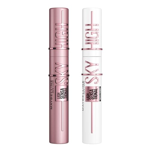 Maybelline New York, Kit de Rutina de Pestañas Sky High, Incluye: Primer de pestañas Sky High con Ceramidas y Provitamina B5, Color Negro + Máscara de pestañas Sky High, Longitud sin límites+Volumen