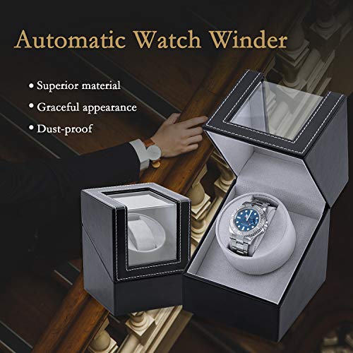 Mcbazel Caja de Enrollador de Reloj Automático Estuche Giratoria Reloj de Pulsera Watch Winder de Cuero PU