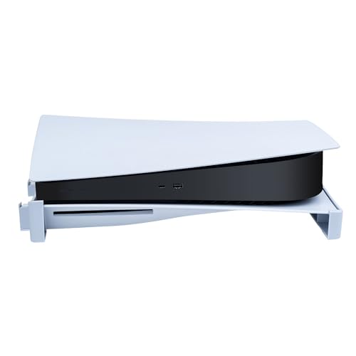 Mcbazel Soporte Horizontal Compatible con Consola PS5 DE/UHD, Soporte Base para Disco PS5 y Consola de edición Digital, con Almohadillas Antideslizantes Gery Blanco (No para PS5 Slim)