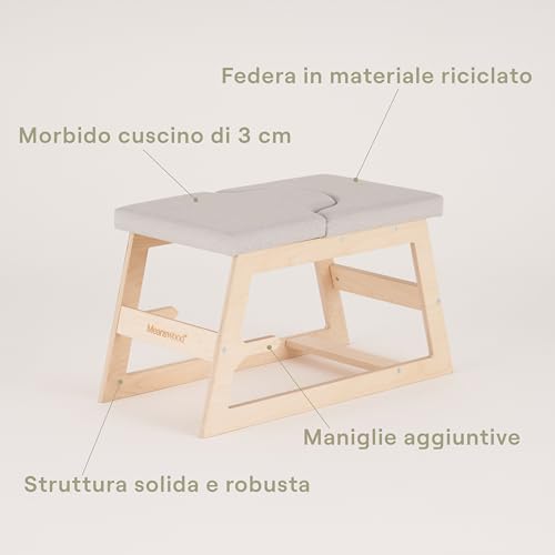 Meanswood Nap | Banco de Yoga y Fitness | Banco de inversión | Silla de Yoga | Taburete de Yoga | En Madera | Reversiones fáciles y seguras