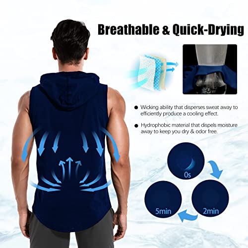 MEETWEE Chaleco de Capucha Sin Mangas para Hombres Chalecos Deportivos Camiseta Tirantes Hombre Secado Rápido Fitness, Carrera, Tank Top sin Mangas