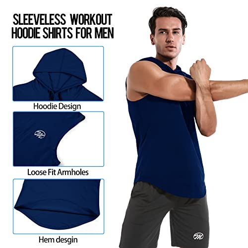 MEETWEE Chaleco de Capucha Sin Mangas para Hombres Chalecos Deportivos Camiseta Tirantes Hombre Secado Rápido Fitness, Carrera, Tank Top sin Mangas