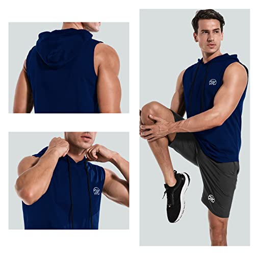 MEETWEE Chaleco de Capucha Sin Mangas para Hombres Chalecos Deportivos Camiseta Tirantes Hombre Secado Rápido Fitness, Carrera, Tank Top sin Mangas