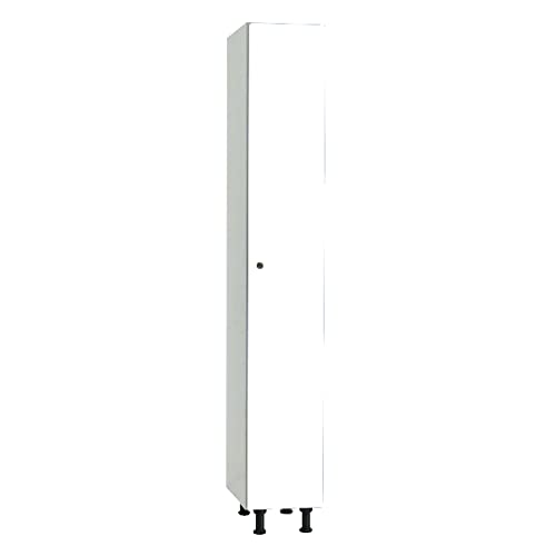 Megablok Taquilla Melamina Desmontada 1 Puerta Blanca y 1 Cuerpo Blanco. Dim: 1800 mm + 150 mm Patas x 308 mm x 500 mm