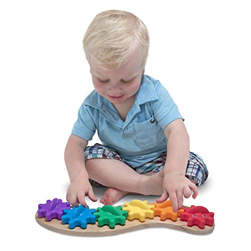 Melissa & Doug Juguete de Engranajes Oruga, Desarrolla Creatividad y Habilidades Motoras, Ideal para Niños y Niñas de 2 a 4 años, Fomenta el Aprendizaje Divertido y Creativo, Juguetes de madera