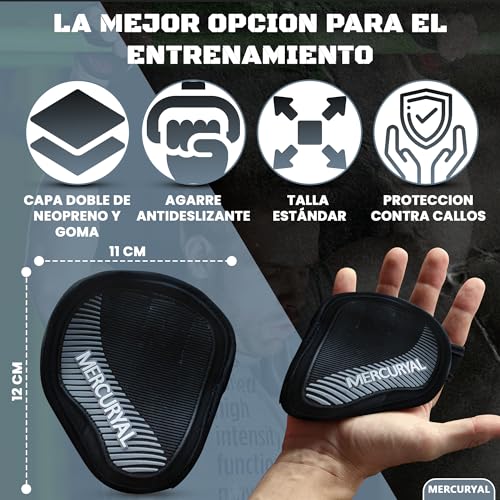 MERCURYAL Guantes Gimnasio Hombre Mujer - Nueva Diseño Guantes Gym - Manoplas de Gimnasio - Guantillas Gimnasio Hombre para Entrenamiento Calistenia, Dominadas, Gimnasia, Musculacion (S, Gris)