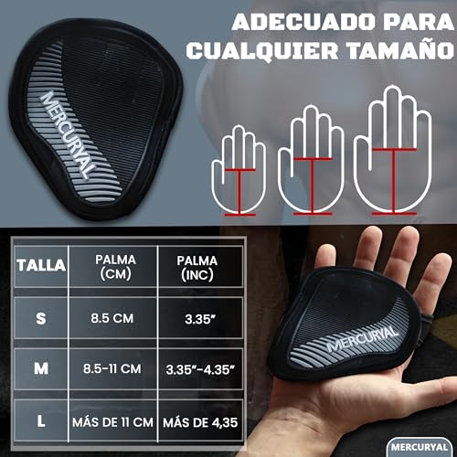 MERCURYAL Guantes Gimnasio Hombre Mujer - Nueva Diseño Guantes Gym - Manoplas de Gimnasio - Guantillas Gimnasio Hombre para Entrenamiento Calistenia, Dominadas, Gimnasia, Musculacion (S, Gris)